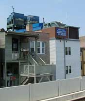 A building outside the ground